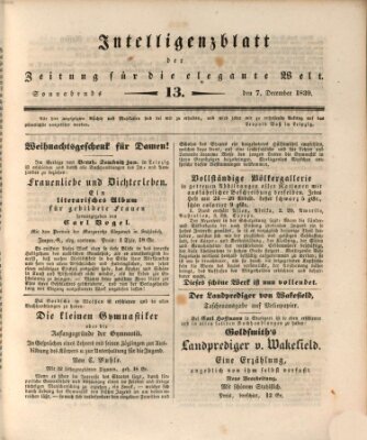 Zeitung für die elegante Welt Samstag 7. Dezember 1839