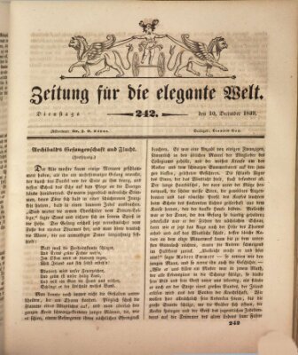 Zeitung für die elegante Welt Dienstag 10. Dezember 1839