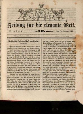 Zeitung für die elegante Welt Dienstag 17. Dezember 1839
