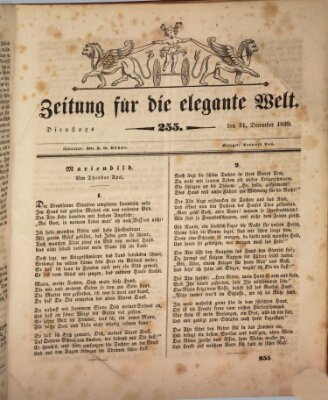 Zeitung für die elegante Welt Dienstag 31. Dezember 1839