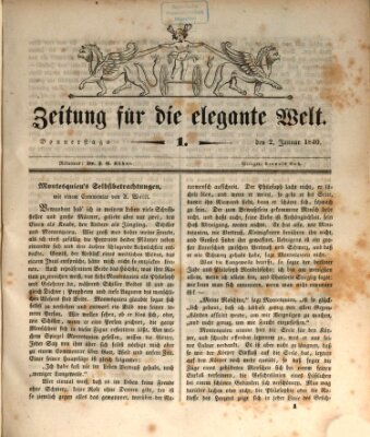 Zeitung für die elegante Welt Donnerstag 2. Januar 1840