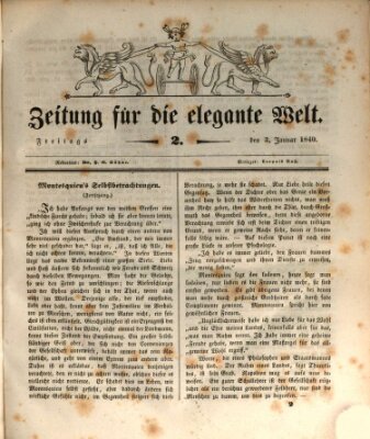 Zeitung für die elegante Welt Freitag 3. Januar 1840