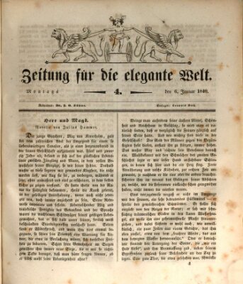 Zeitung für die elegante Welt Montag 6. Januar 1840