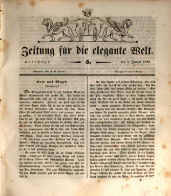 Zeitung für die elegante Welt Dienstag 7. Januar 1840