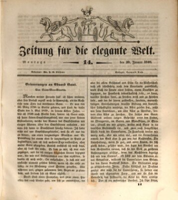 Zeitung für die elegante Welt Montag 20. Januar 1840