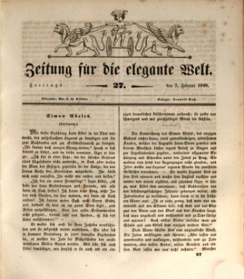 Zeitung für die elegante Welt Freitag 7. Februar 1840