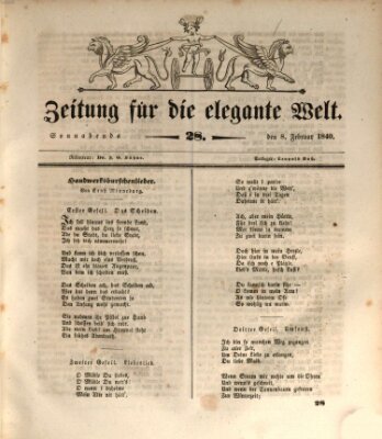 Zeitung für die elegante Welt Samstag 8. Februar 1840