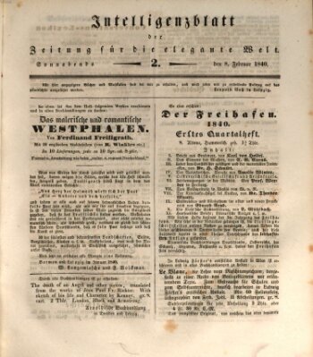 Zeitung für die elegante Welt Samstag 8. Februar 1840