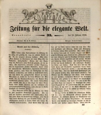 Zeitung für die elegante Welt Samstag 15. Februar 1840