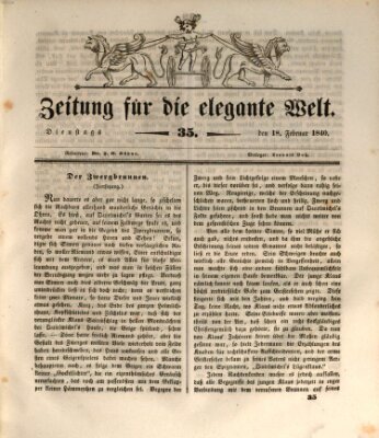 Zeitung für die elegante Welt Dienstag 18. Februar 1840