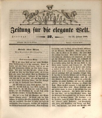 Zeitung für die elegante Welt Freitag 21. Februar 1840