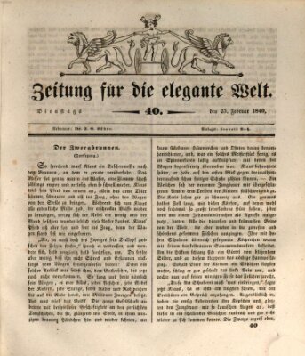 Zeitung für die elegante Welt Dienstag 25. Februar 1840