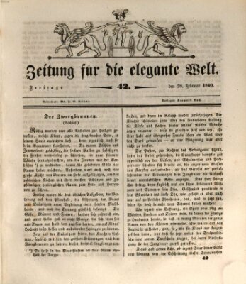 Zeitung für die elegante Welt Freitag 28. Februar 1840