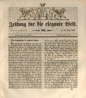 Zeitung für die elegante Welt Donnerstag 12. März 1840