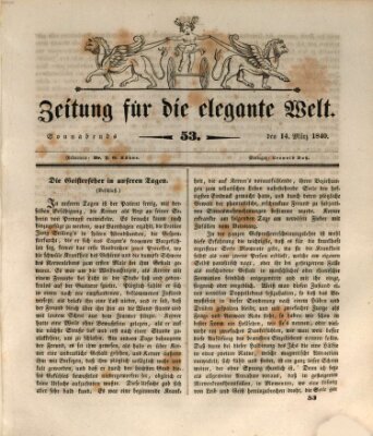 Zeitung für die elegante Welt Samstag 14. März 1840