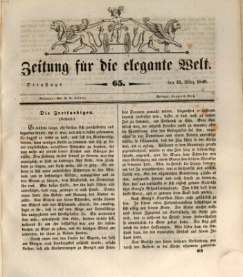 Zeitung für die elegante Welt Dienstag 31. März 1840