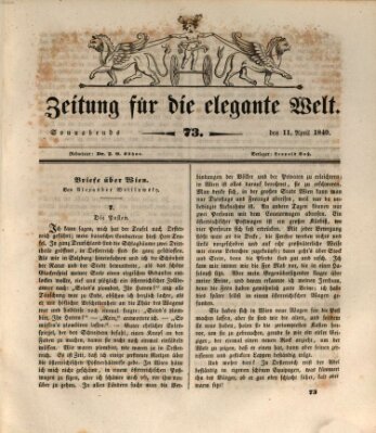 Zeitung für die elegante Welt Samstag 11. April 1840