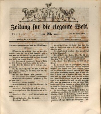 Zeitung für die elegante Welt Freitag 17. April 1840