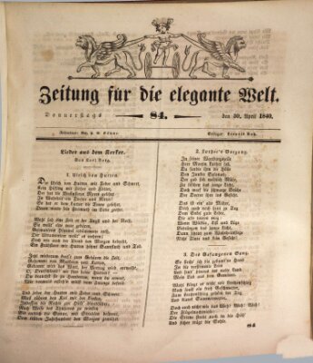 Zeitung für die elegante Welt Donnerstag 30. April 1840