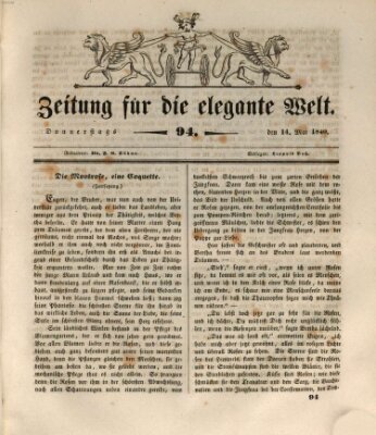 Zeitung für die elegante Welt Donnerstag 14. Mai 1840