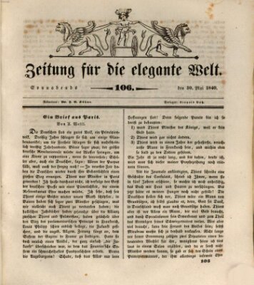 Zeitung für die elegante Welt Samstag 30. Mai 1840