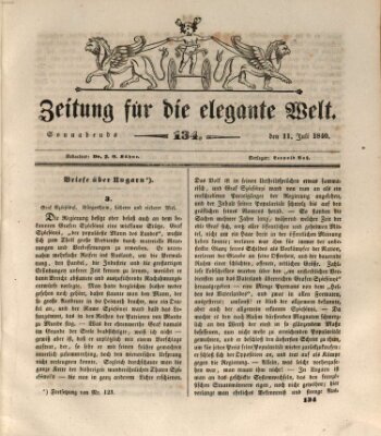 Zeitung für die elegante Welt Samstag 11. Juli 1840