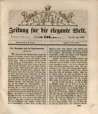 Zeitung für die elegante Welt Donnerstag 23. Juli 1840