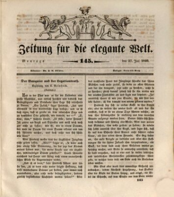 Zeitung für die elegante Welt Montag 27. Juli 1840