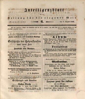 Zeitung für die elegante Welt Samstag 1. August 1840