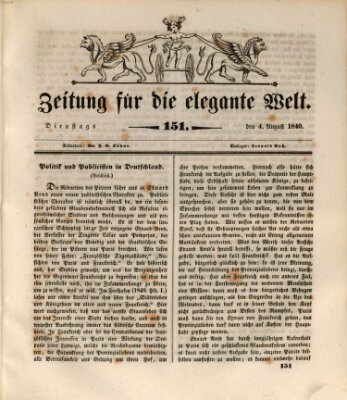 Zeitung für die elegante Welt Dienstag 4. August 1840