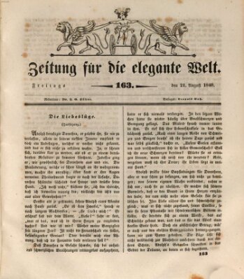 Zeitung für die elegante Welt Freitag 21. August 1840