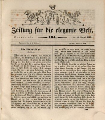 Zeitung für die elegante Welt Samstag 22. August 1840