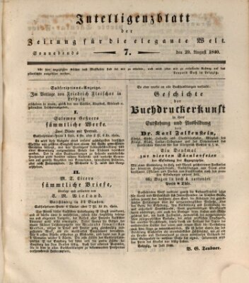 Zeitung für die elegante Welt Samstag 29. August 1840