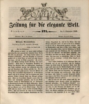 Zeitung für die elegante Welt Dienstag 1. September 1840