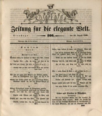 Zeitung für die elegante Welt Dienstag 25. August 1840