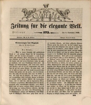 Zeitung für die elegante Welt Freitag 4. September 1840