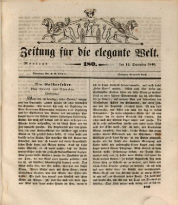 Zeitung für die elegante Welt Montag 14. September 1840