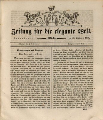 Zeitung für die elegante Welt Samstag 19. September 1840