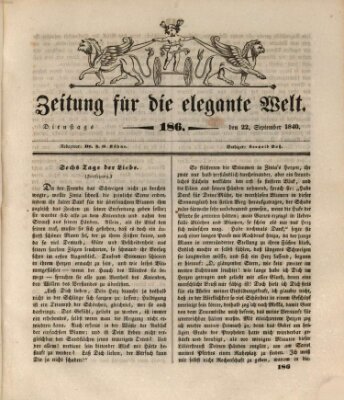 Zeitung für die elegante Welt Dienstag 22. September 1840