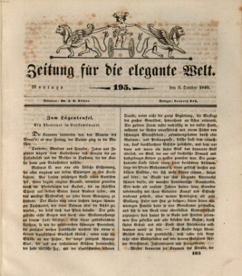 Zeitung für die elegante Welt Montag 5. Oktober 1840