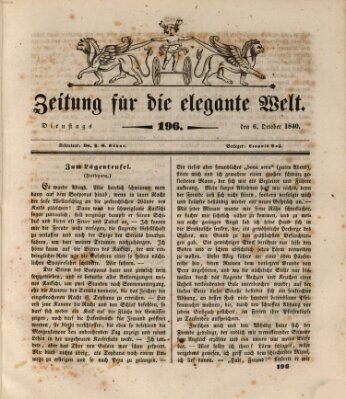 Zeitung für die elegante Welt Dienstag 6. Oktober 1840