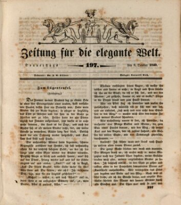 Zeitung für die elegante Welt Donnerstag 8. Oktober 1840