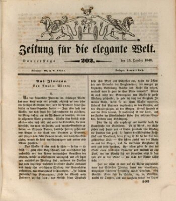 Zeitung für die elegante Welt Donnerstag 15. Oktober 1840