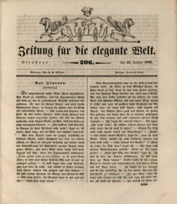 Zeitung für die elegante Welt Dienstag 20. Oktober 1840