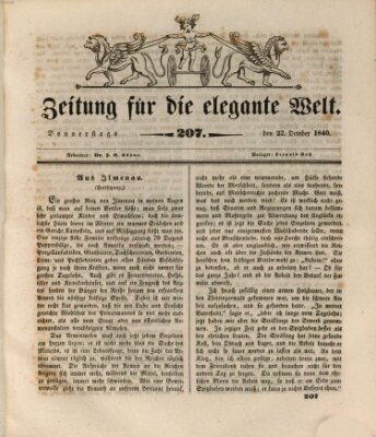 Zeitung für die elegante Welt Donnerstag 22. Oktober 1840