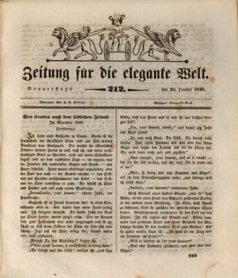 Zeitung für die elegante Welt Donnerstag 29. Oktober 1840