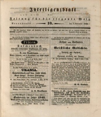 Zeitung für die elegante Welt Samstag 7. November 1840