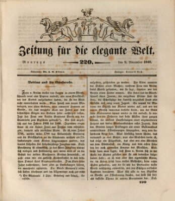 Zeitung für die elegante Welt Montag 9. November 1840