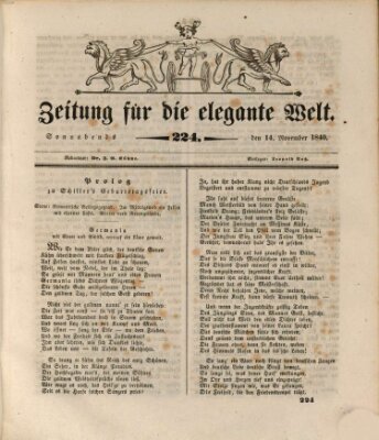 Zeitung für die elegante Welt Samstag 14. November 1840