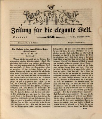 Zeitung für die elegante Welt Montag 21. Dezember 1840